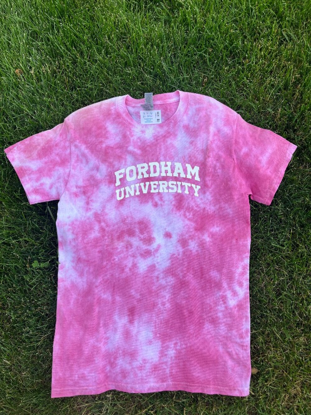 Adult Small Fordham University Wine Random Tie-Dye Short Sleeve Shirt